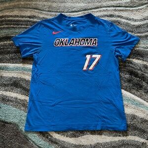 Nike NBA Oklahoma City Thunder Shirt/tee #17 Schroder in Blue Size Medium
